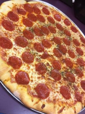 Pepperoni pizza by the pie or slice