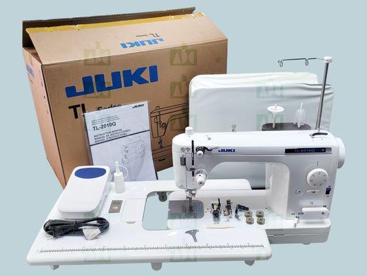 We offer industry standard machines and other machines like the JUKI TL-2010Q portable sewing machine.