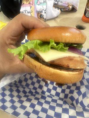 Cowabunga chicken sandwich  came  with chips