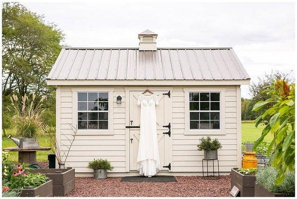 Our Garden Shed; Used for meetings and a break room. Also used for cue photos like this one!