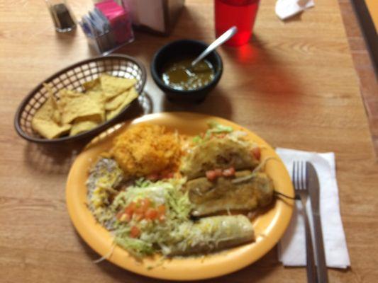 Mexican combination plate. Yum!