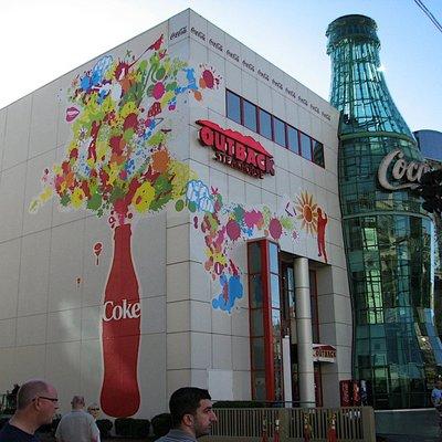 Graphic on the side of Coca-Cola building on Las Vegas Strip