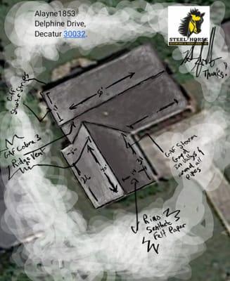 Example of roof drawing layout