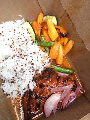 "Pollo la Brasa" - Peruvian Grilled Chicken. Sub rice instead of potatoes.