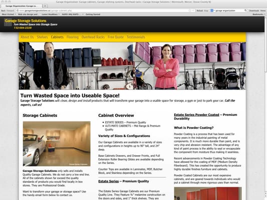 Garage Storage Solutions website is built to be viewed on cellphones as well as desktops