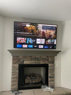 Installation over fireplace