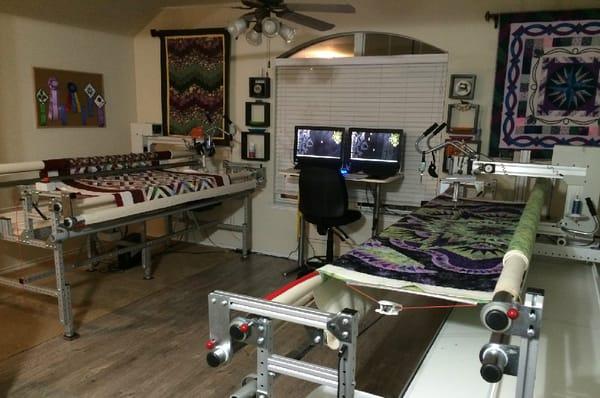 Machine quilting studio for MyLongarm.com in Buda, Texas