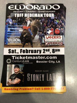 2/2/19. Saturday afternoon. In the store here today! Legendary World Champion Bull Rider Tuff Hedeman!!