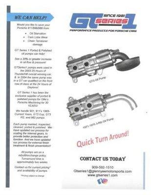 GTSeries1 Ported & polished oil pumps for Porsche cars