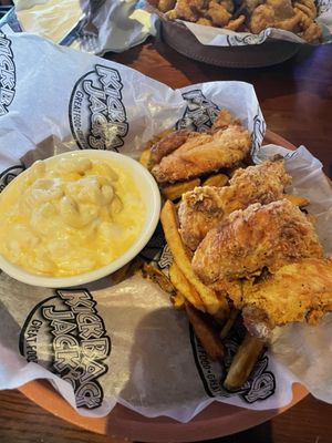 Chicken tenders and Mac and cheese