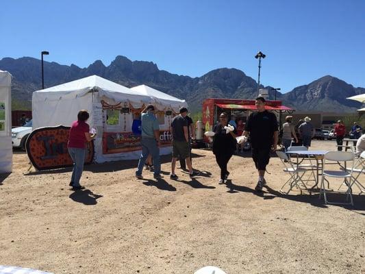 Indian, cajun, Costa Rican, Laos, and Greek food booths