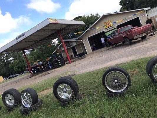 We fix all flat change new and used tires