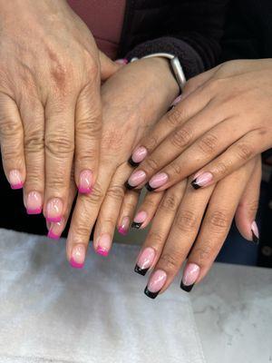 Mommy daughter date. French tips with gel builder and gel x