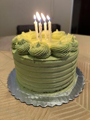 Custom made macha cake.