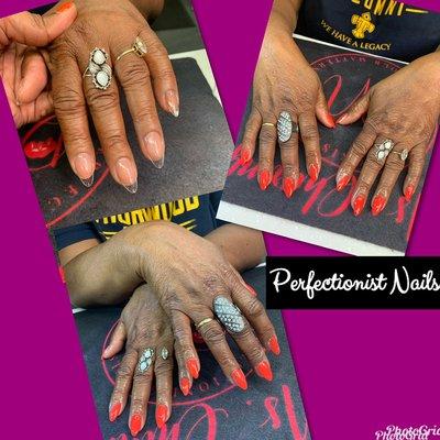 Gel x nails with gel polish this is a gel set application