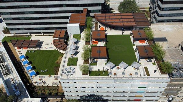 Synthetic turf rooftop