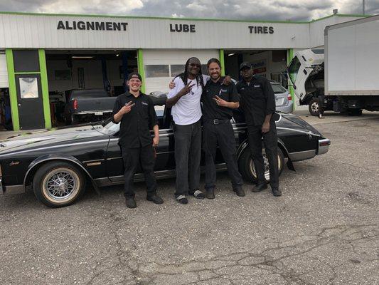 Rev Leon Kelly with the Team and his cool Cadillac Seville.  Excellent! https://InTechgrityAuto.com/appointments/