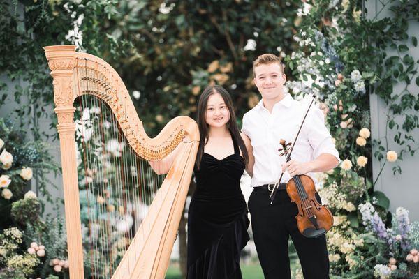 Professional harpist specializing in luxury events and weddings in Orange County, Los Angeles, San Diego.

Available to play with violin.