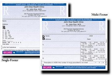 Secure Rx forms that meet all California requirements for Rx pad forms.