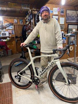 Eric with Pinarello Build he just completed .  order yours ASAP  always in short supply