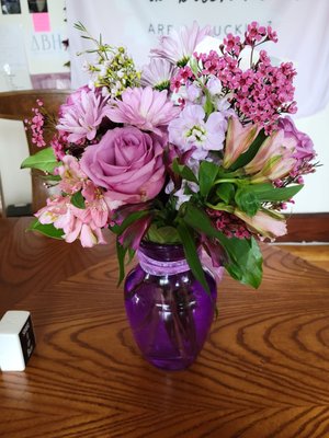 Bouquet of pink/purple flowers