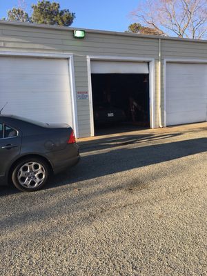 The garage/work area