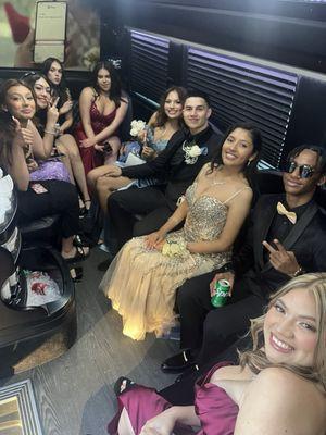 Our kids in the limo for their senior prom 2024.