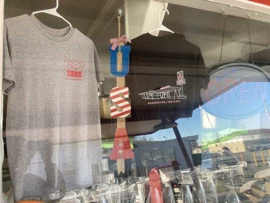 Tee shirts displayed