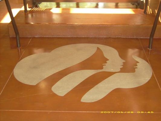 Girl Scouts, Stained Concrete with Logo