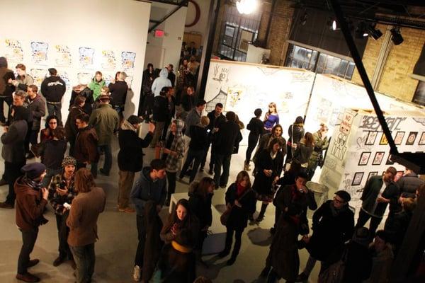 Crowd checking out 123Klan's "Rien Comme Les Autres" show at CO, November 2010.