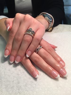 Gel polish for classic French manicure