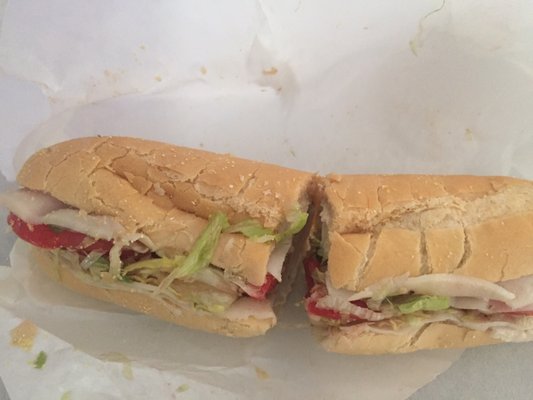 The famous grinder on fresh bread.