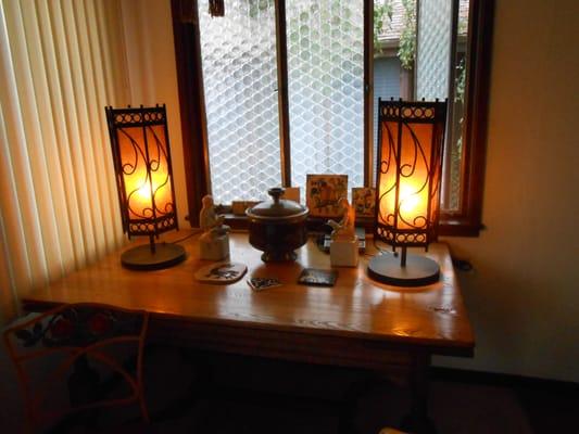 Ceiling lamps converted into table lamps