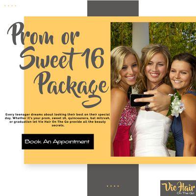 Prom or Sweet 16 Packages. Visit www.viehair.com for more information.