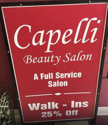 25% Off for walk-ins