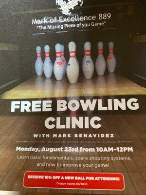 Free bowling clinic by Mark Benavidez