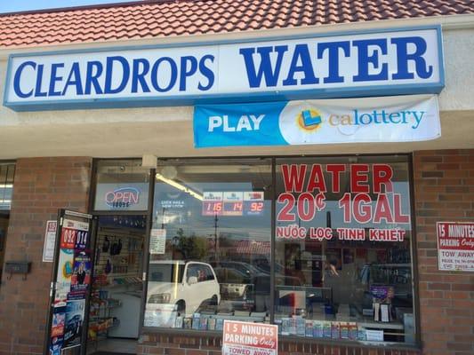 Store front: 20 cents per gallon of water