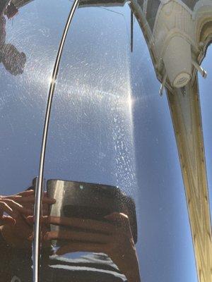 Water drops on the hood.