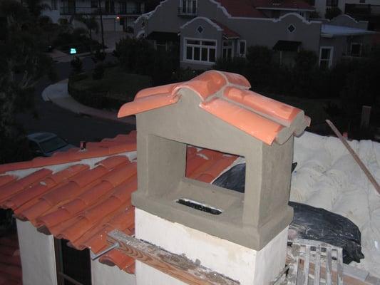 Unique Spanish Tile Chimney tuscan style mediterranean chimney cap in San Diego