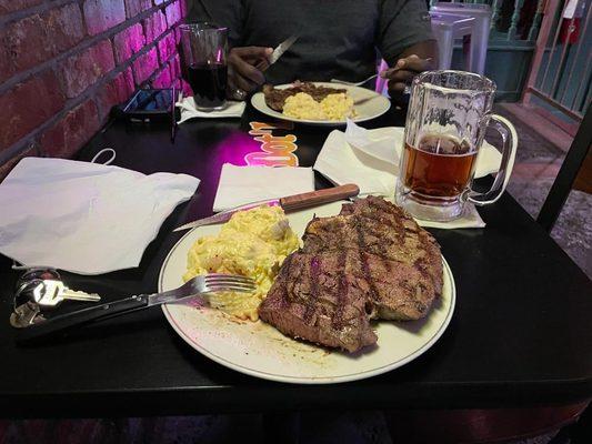 Steak Night Friday. 1 inch thick bone in ribeye and potato salad