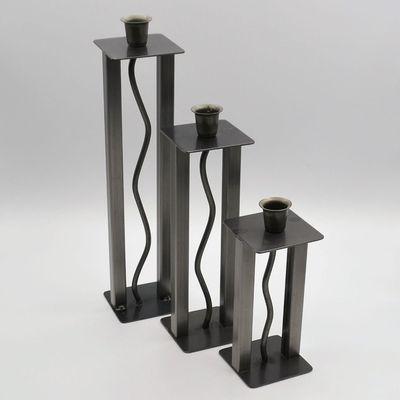 Square Squiggle Metal Candle Holder Set by Damian Velasquez at It's A Blast! Glass Gallery - Tucson, AZ