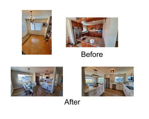 The Before and After of the Dining Room and Kitchen ... Excellent work by Luzon Construction!