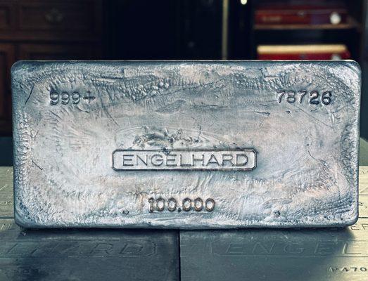 100 oz Vintage Engelhard Silver Bar