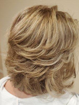 Highlights/ lowlights and a short layered cut