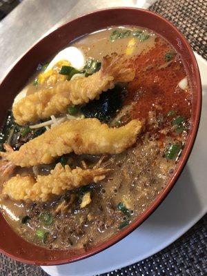 Spicy ramen with shrimp