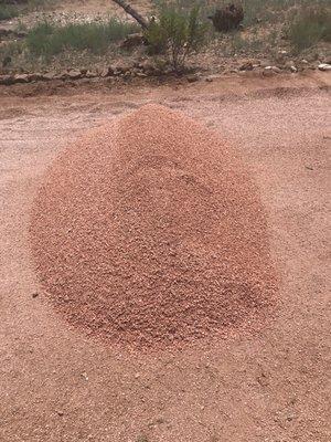 This is one ton of crushed granite (Apache pink)