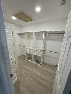 Closet organizer in the master bedroom for a client's beautiful home in West Cape May