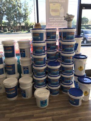 Buckets of granular and tabs. This place is fully stocked. Great deals too.