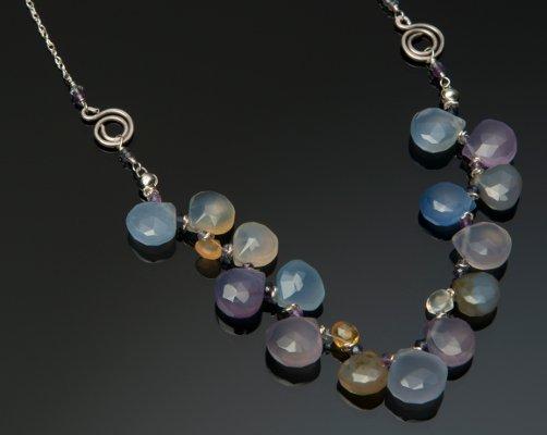 Chalcedony necklace by Shari Both Jewelry