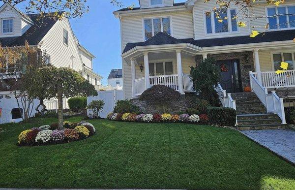 Landscaping, Lawn maintenance and flower planting